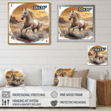 White And Gold Horse - Horse Home Decor Art