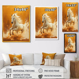 Gold And White Horse Windy Plains - Horse Large Canvas Wall Art