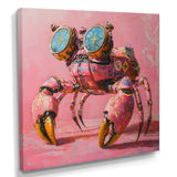 Pink And Blue Crab A Walking Robot Crab - Pink Crab Wall Art
