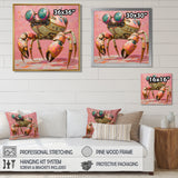 Pink And Green Crab A Walking Robot - Pink Crab Wall Art