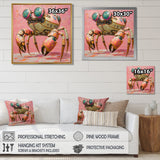 Pink And Green Crab A Walking Robot - Pink Crab Wall Art