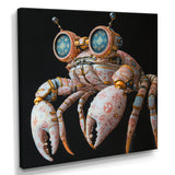 Pink And Blue Crab A Walking Robot - Crab Framed Canvas Art