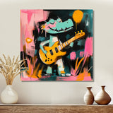 Nursery Crocodile Playing Guitar - Crocodile Large Canvas Wall Art