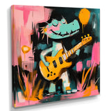 Nursery Crocodile Playing Guitar - Crocodile Large Canvas Wall Art