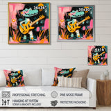 Nursery Crocodile Playing Guitar - Crocodile Large Canvas Wall Art