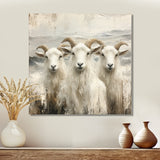 Grey And Brown Goat Minimalism Coastal Goats - Goat Wall Decor