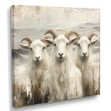 Grey And Brown Goat Minimalism Coastal Goats - Goat Wall Decor