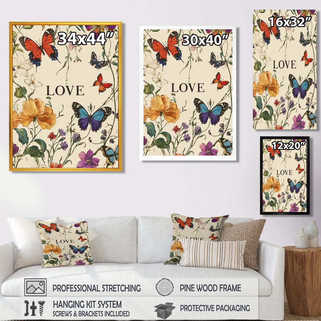 Love Butterflies In Blue And Orange Tones - Butterfly Wall Art Prints