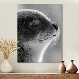 Monochrome Black Seal Accented With Grey - Seal Wall Decor