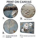White Snowy Owl Accented With Gold - Owl Wall Art Prints