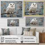 White Snowy Owl Accented With Gold - Owl Wall Art Prints