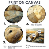 Inuit Seal In Yellow And Brown Tones - Yellow Seal Wall Art