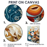 Orange Nemo Fish With Glasses In The Ocean - Fish Large Canvas Wall Art