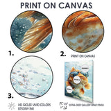 Orange Fish With Glasses In The Ocean - Fish Living Room Wall Art