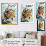 Orange Fish With Glasses In The Ocean - Fish Living Room Wall Art