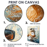 Purple Seal With Glasses In The Ocean - Seal Canvas Wall Art