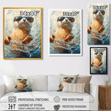 Purple Seal With Glasses In The Ocean - Seal Canvas Wall Art