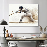Minimal Black And White Baseball Swing I - Sport Baseball Canvas Wall Art