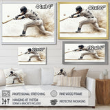Minimal Black And White Baseball Swing I - Sport Baseball Canvas Wall Art