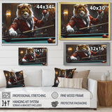 Red Lion Playing Billards - Billiards Canvas Wall Art