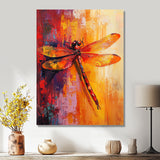 Red Yellow Dragonfly's Breath - Dragonfly Wall Decor