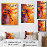 Red Yellow Dragonfly's Breath - Dragonfly Wall Decor