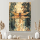 Yellow Green Dragonfly's Forest Fusion - Dragonfly Wall Art Prints