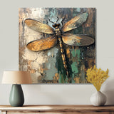 Green Brown Dragonfly's Forest Fusion - Green Dragonfly Wall Art