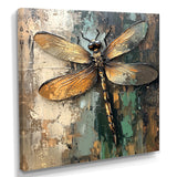 Green Brown Dragonfly's Forest Fusion - Green Dragonfly Wall Art