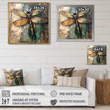 Green Brown Dragonfly's Forest Fusion - Green Dragonfly Wall Art