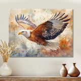 Brown Yellow Bold Eagle Soaring High - Eagle Home Decor Art