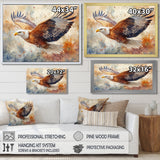 Brown Yellow Bold Eagle Soaring High - Eagle Home Decor Art