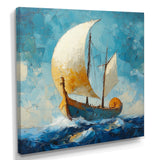 White Greek Triumph Greek Trireme Ship - Vikings Boat Canvas Wall Art