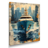 Boat Yacht Blue Billionaires Club I - Boat Yacht Canvas Wall Art