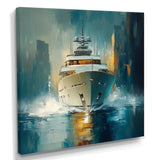 Green Yellow Yacht Horizon - Boat Yacht Canvas Wall Art