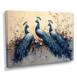 Blue Classic Peacocks Reunion - Peacock Wall Art Prints