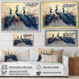 Blue Classic Peacocks Reunion - Peacock Wall Art Prints