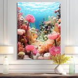 Pink Oceanic Coral Floral Dreams - Blue Coral Wall Art