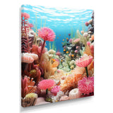 Pink Oceanic Coral Floral Dreams - Blue Coral Wall Art