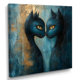 Viking Blue Freyja's Cats - Cat Framed Canvas Art