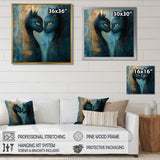Viking Blue Freyja's Cats - Cat Framed Canvas Art