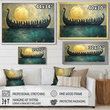 Green Vikings Boat Vikings Return - Vikings Boat Canvas Wall Art