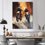 Orange Moto X Head-To-Head Accented With Black - Dirt Bike Canvas Wall Art