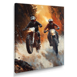 Orange Moto X Head-To-Head Accented With Black - Dirt Bike Canvas Wall Art