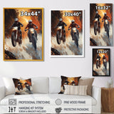Orange Moto X Head-To-Head Accented With Black - Dirt Bike Canvas Wall Art