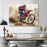 Red Moto X Mayhem Accented With Black I - Dirt Bike Canvas Wall Art