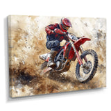 Red Moto X Mayhem Accented With Black I - Dirt Bike Canvas Wall Art