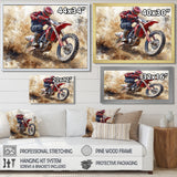 Red Moto X Mayhem Accented With Black I - Dirt Bike Canvas Wall Art
