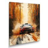 Orange Rally Car Rallycross Accented With Red - Cars Off-Roadcanvas Canvas Wall Art
