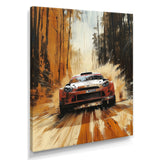 Red Rally Car Rallycross Accented With Orange - Cars Off-Roadcanvas Canvas Wall Art